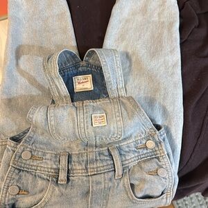 Old Navy Girls Distressed Denim Overalls 3T